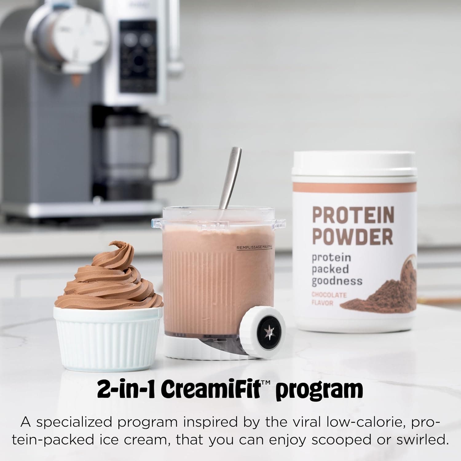 Ninja CREAMi Scoop & Swirl Ice Cream and Soft Serve Maker, Sorbet, Milkshake, Frozen Yogurt, Low Calories Program & More, 13-in-1, Soft Serve Handle & (2) CREAMi 2-in-1 16oz Pints, NC701 CREAMi Swirl - Image 10