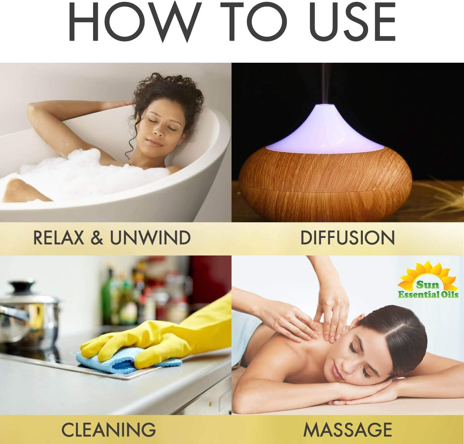 Sun Essential Oils - 8 oz Rosemary Essential Oil for Hair Growth, Skin, Scalp - Drops for Diffuser, Humidifier & Aromatherapy Massage - DIY Candle, Lotion & Shampoo Making - Help Sleep Rosemary 4 Fl Oz (Pack of 1) - Image 4