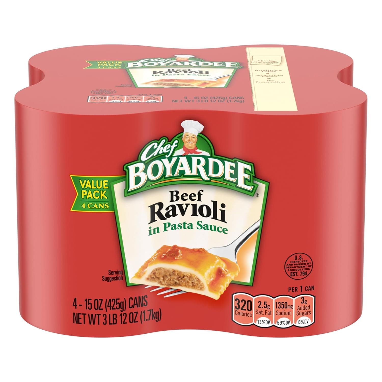 Chef Boyardee Beef Ravioli, 15 oz, 4 Pack - Image 2