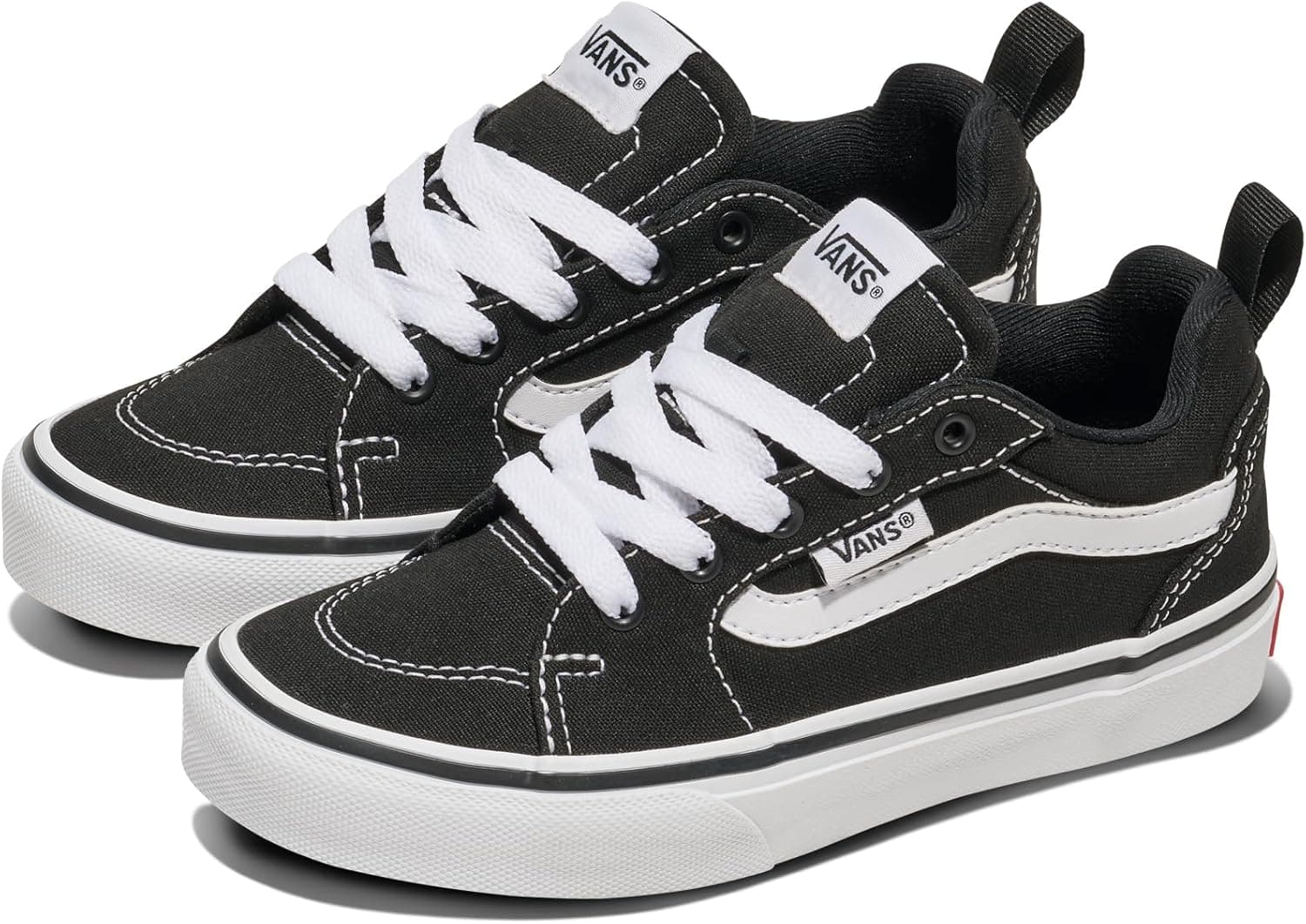 Vans Unisex-Child Filmore Shoe | Low-top Fashion Sneakers for Boys & Girls, School & Everyday Wear 13.5 Little Kid Canvas Black/White - Image 3