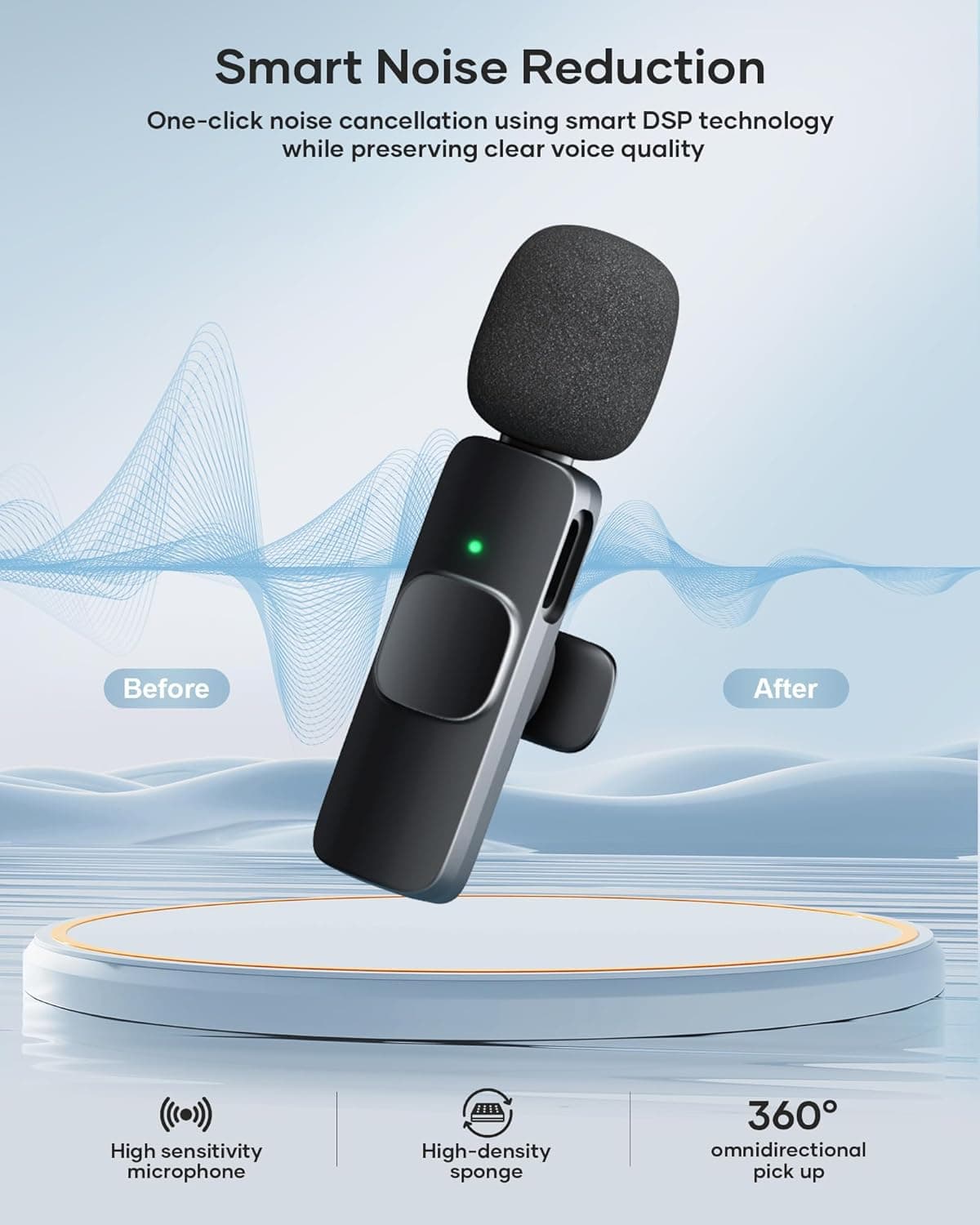 2 Pack Wireless Lavalier Microphone for iPhone iPad and Android Phone, Lapel Mic Plug and Play Wireless Mic Noise Reduction Mini Microphone for Video Recording Interview Podcast Vlog YouTube Tiktok Mic 2 (2 TX + 1 RX) - Image 8