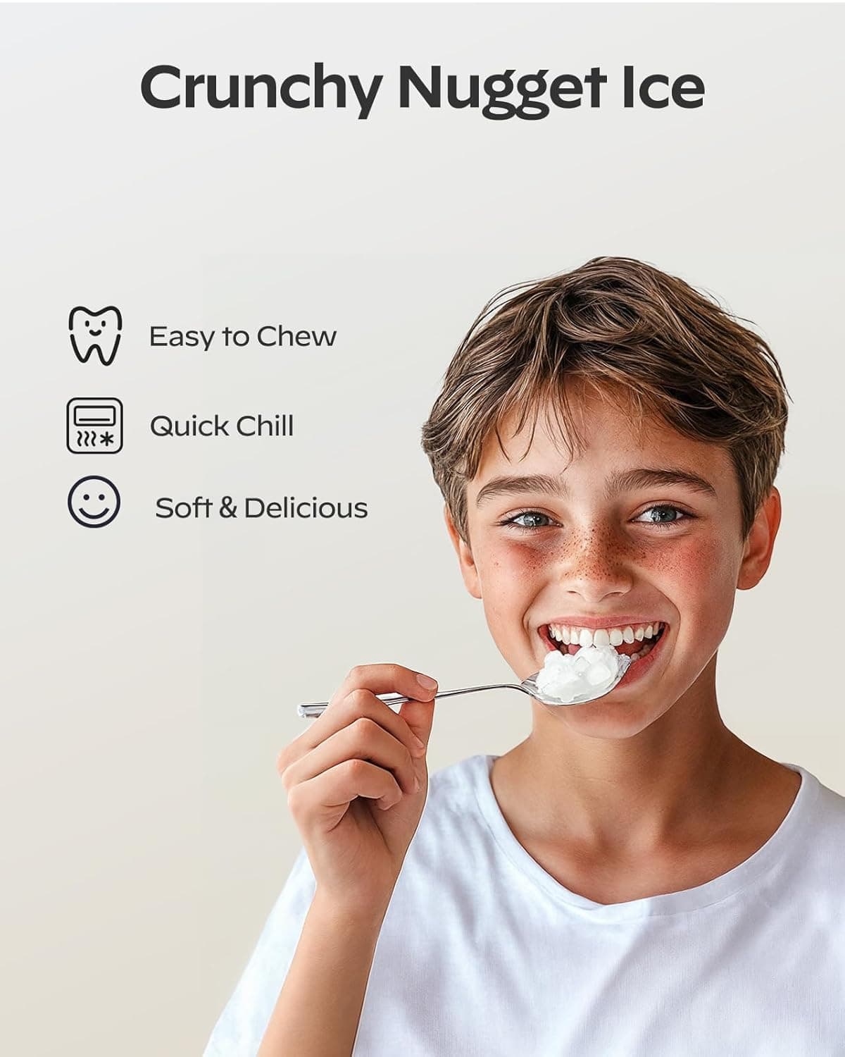 Nugget Ice Maker Countertop, HOMEZAY Pebble Ice Maker with Soft Chewable Pellet Ice, 33 lbs per Day, Compact Ice Machine with Self-Cleaning & LED Indicator for Home, Kitchen, Camping, RV, Office - Image 4