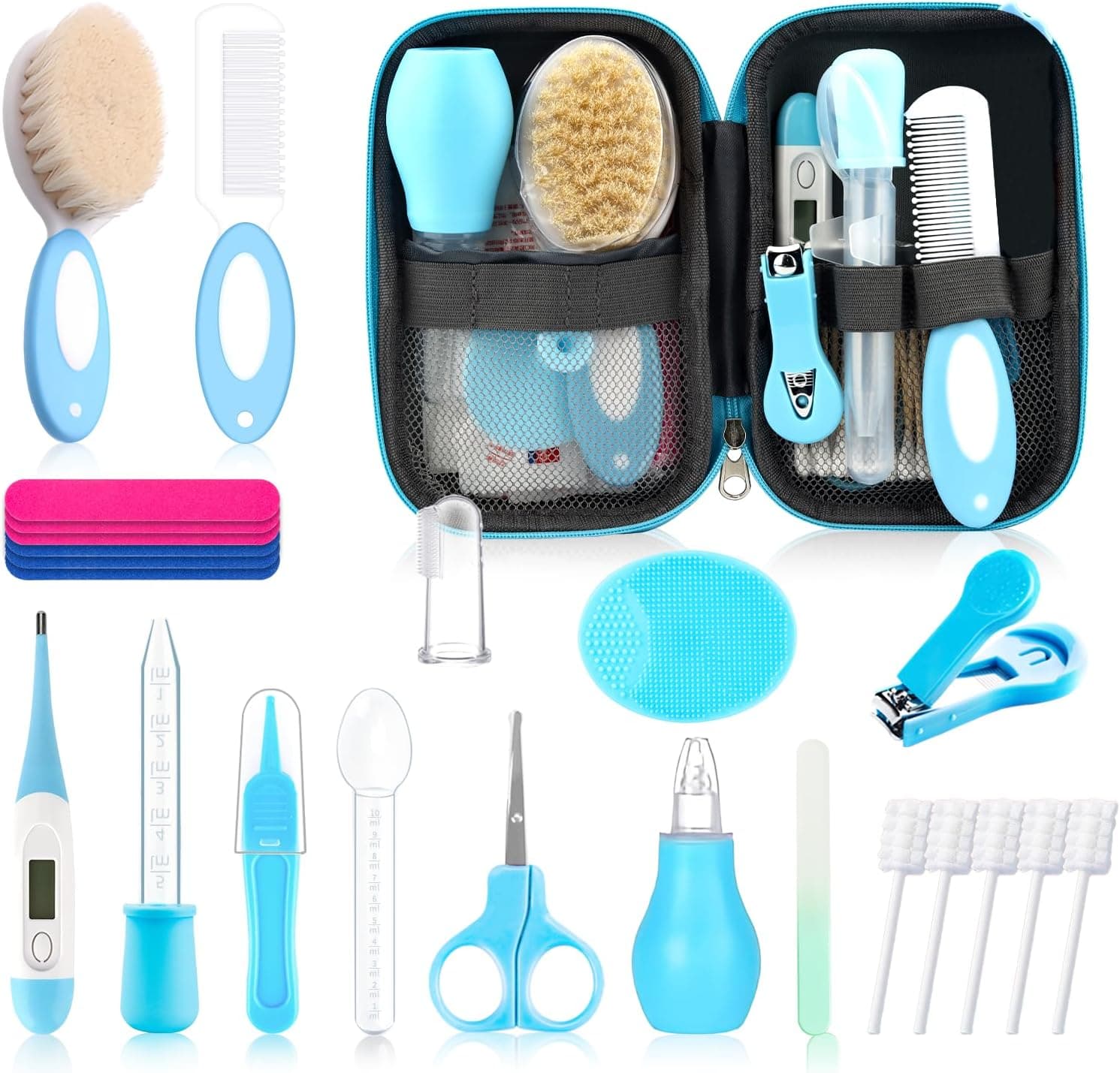 Baby Healthcare and Grooming Kit for Newborn Kids, 24PCS Upgraded Safety Baby Care Kit, Newborn Nursery Health Care Set, Baby Care Products BLUE-24 - Image 10
