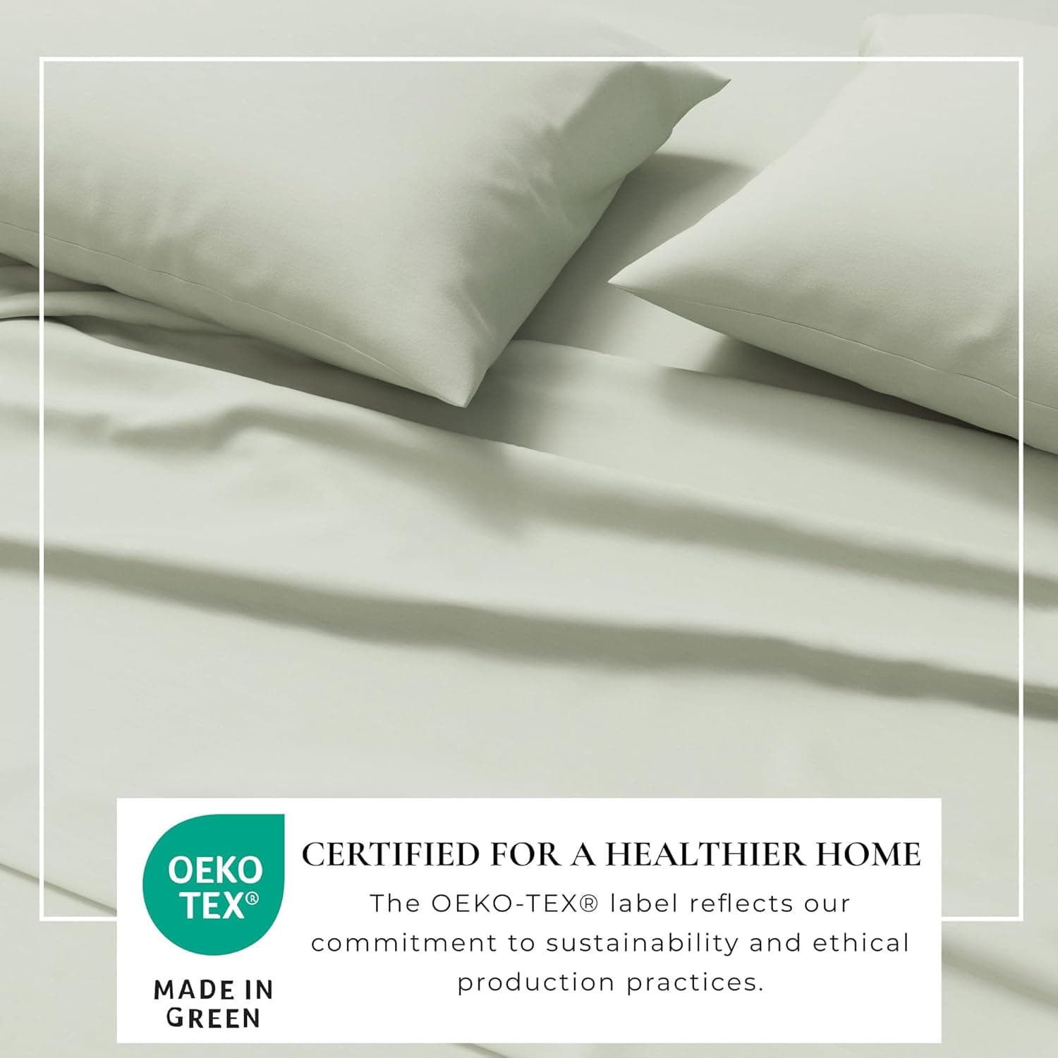 Great Bay Home Cotton Jersey Knit Twin XL Sheet Set - Ultra-Soft, Stretchy, Heathered Melange Green Bed Sheets - Cozy, Soft T-Shirt Sheet & Pillowcase Set Twin XL Green - Image 5