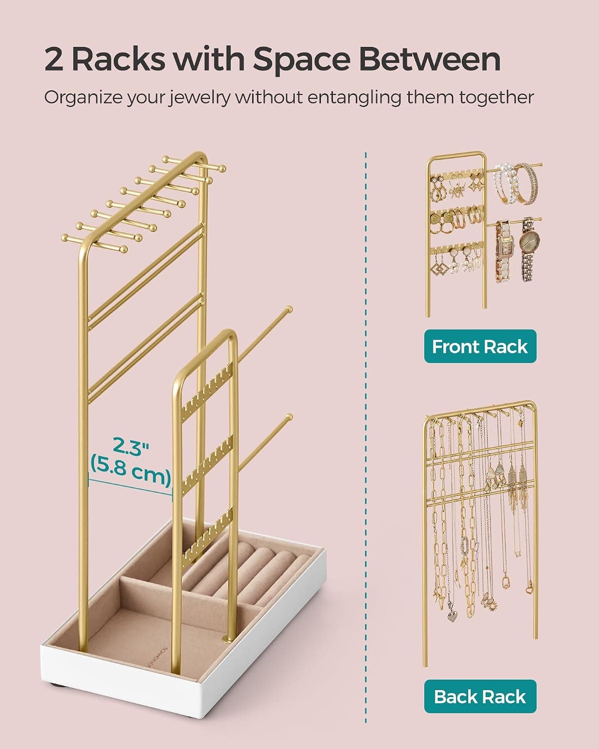 SONGMICS Necklace Holder, Jewelry Stand Holder Organizer - Image 5