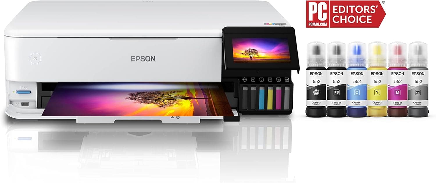 Epson EcoTank Photo ET-8550 Wireless Wide-format Color All-in-One Supertank Printer with Scanner Copier, Ethernet and 4.3-inch Colorfull Touchscreen - Image 2