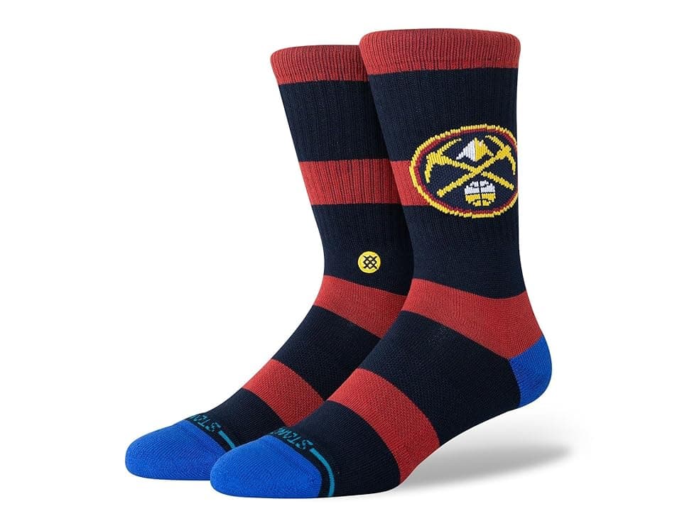 Stance Prep Denver Nuggets Crew Cut Socks Shoes Navy : LG (US Men's Shoe 9-13 - Women's Shoe 11-14), Cotton/Nylon/Polyester