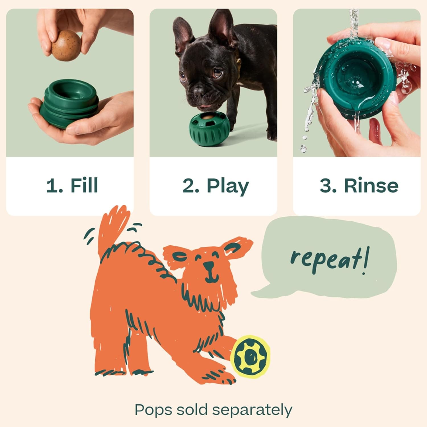 WOOF Pupsicle - Long-Lasting Interactive Dog Ball Toy to Keep Your Pup Busy and Distracted - Safe for Dogs - Low-Mess Design - Dog Toys for Medium and Large Dogs 25-75 lbs Large Green - Image 4