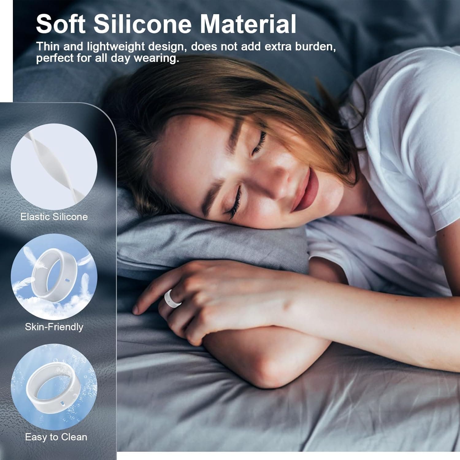 10 Pack Ring Cover Compatible with Oura Ring Gen 4/4 Ceramic, Oura Ring 3 Horizon/Heritage, Surport Charging with Cover on, Anti-Scratch Elastic Silicone Ring Protector for Men Women, M for 8/9/10/11 2Black+8 other colors M for 8/9/10/11 - Image 4