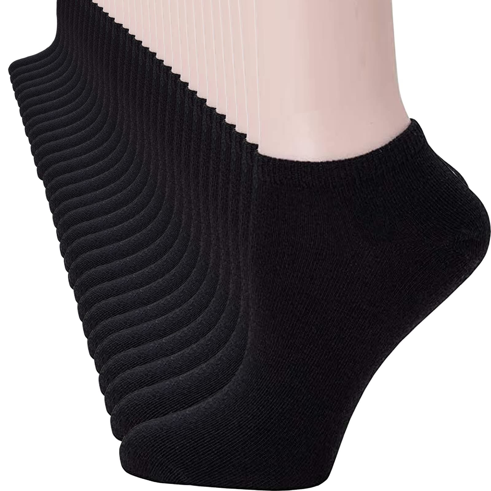 14 Pairs Low Cut Ankle Socks for Men/Women Thin Athletic Sock Pack Socks 5-10 Black