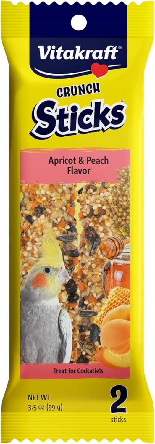 Vitakraft Crunch Sticks Cockatiel Treat - Apricot and Peach - Pet Bird Treat Toy, 3.5 oz - Image 2
