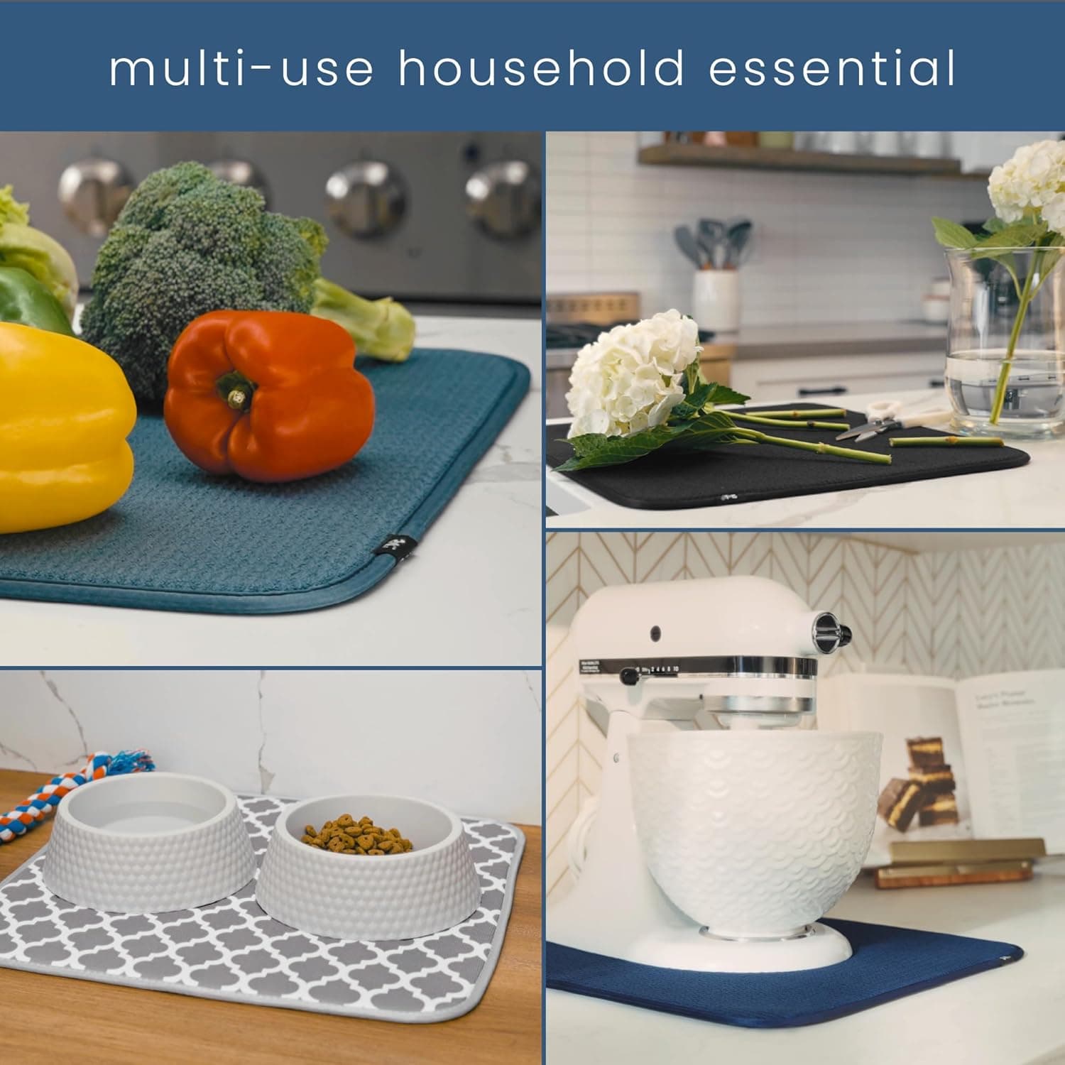 S&T INC. Dish Drying Mat, 16” x 18”, Absorbent Microfiber Kitchen Counter Mat, Dish Drying Pad for Dishes, Utensils, Pots and Pans, Large, Cream Cream 16" x 18" - Image 8