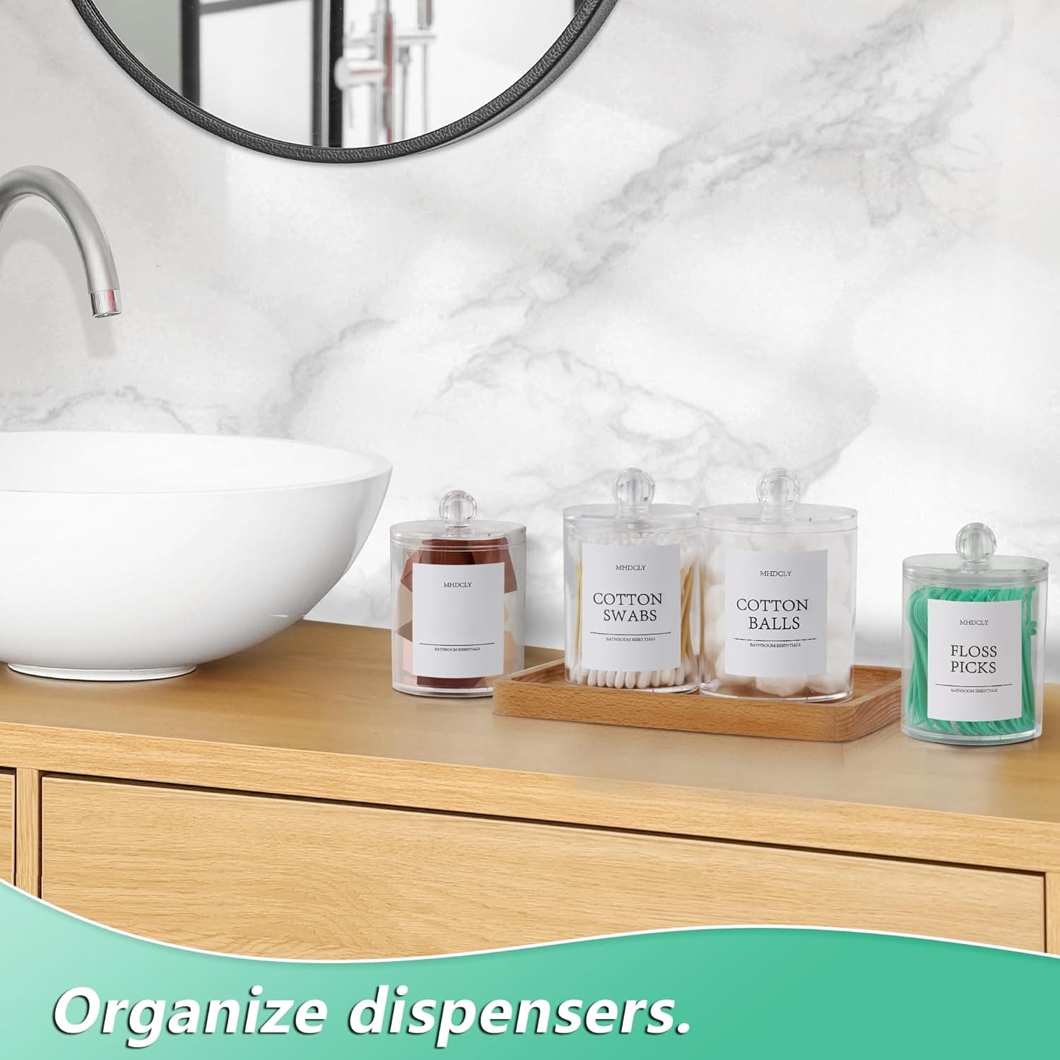 Bathroom Organizers and Storage,4 Pack Bathroom Accessories,Bathroom Decor,Home Decor,Bathroom Storage and Organization,Qtip Holder for Room Decor Aesthetic - Image 4