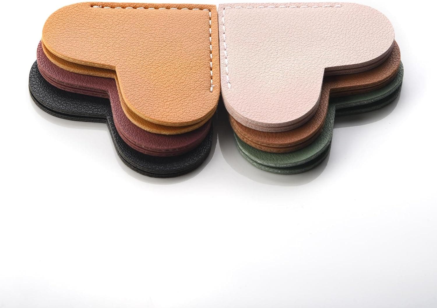 Leather Heart Bookmarks - Winjeto 6 Pieces Cute Corner Page Book Marks for Teachers Students Book Reading Lovers, for School Office Home Supplies (Heart（6pcs）) - Image 2