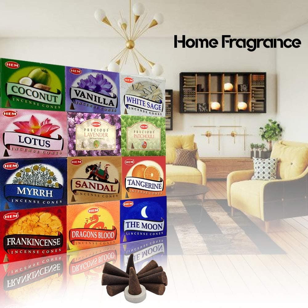 HEM Assorted Incense Cones – Pack of 12 Scents (10 Cones Each, 120 Total) – Natural Aromatherapy Fragrance for Meditation, Relaxation, Yoga, and Home Use - Image 5