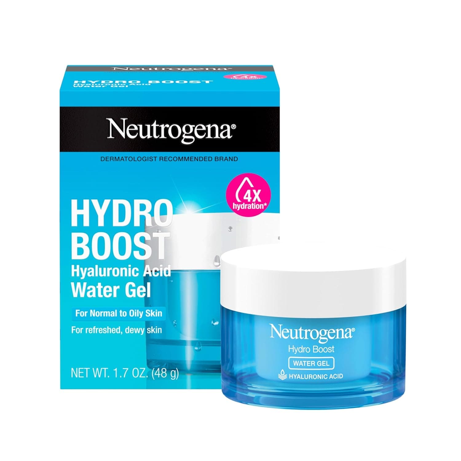 Neutrogena Hydro Boost Water Gel, 24 Hr Hydration for Normal/Oily Skin, Signature Fragrance, Face Moisturizer with Hyaluronic Acid, Skin Care for Juicy, Deeply Hydrated Skin, 1.7 oz 1.7 Ounce (Pack of 1) - Image 2