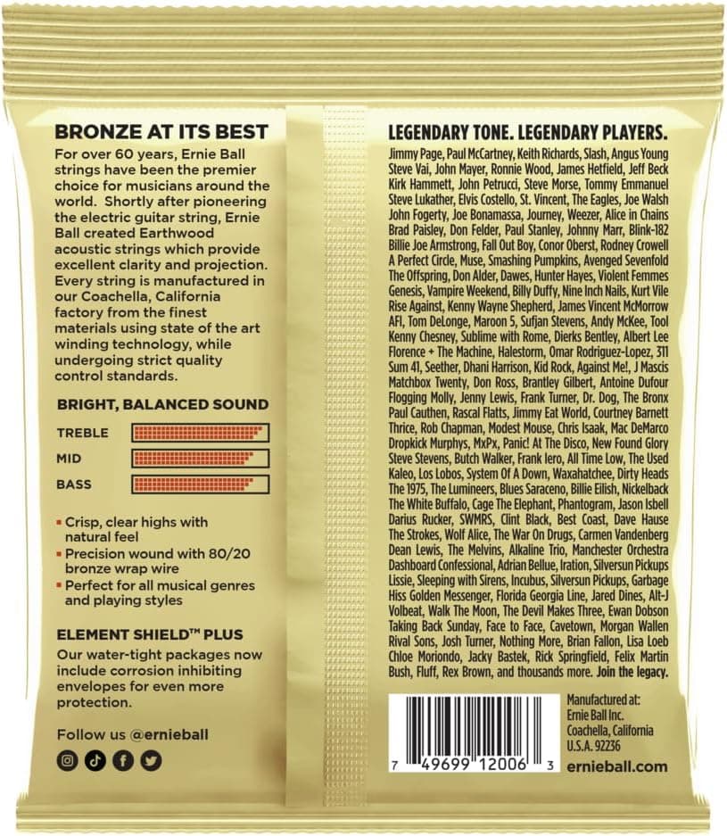 Ernie Ball Earthwood Extra Light 80/20 Bronze Acoustic Guitar Strings, 10-50 Gauge (P02006) Single Pack Extra Light (10-50) - Image 3