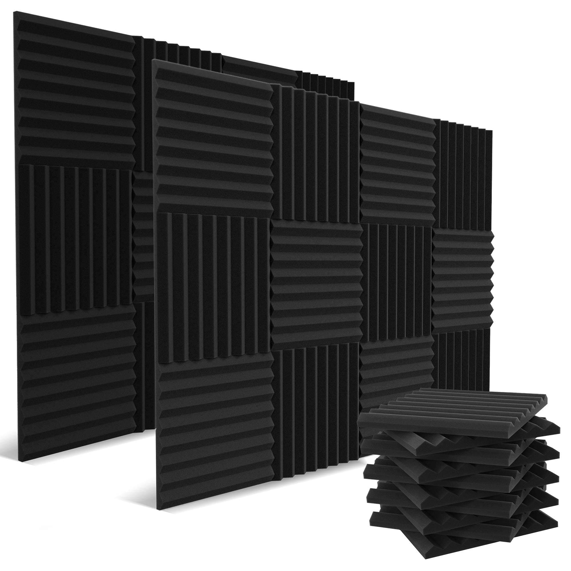audiosoul 52 Gói Tấm Chống Ồn 1 X 12 X 12 Inch - Bọt Chống Ồn - Độ Dày Cao - Gối Chống Ồn Studio - Màu Than