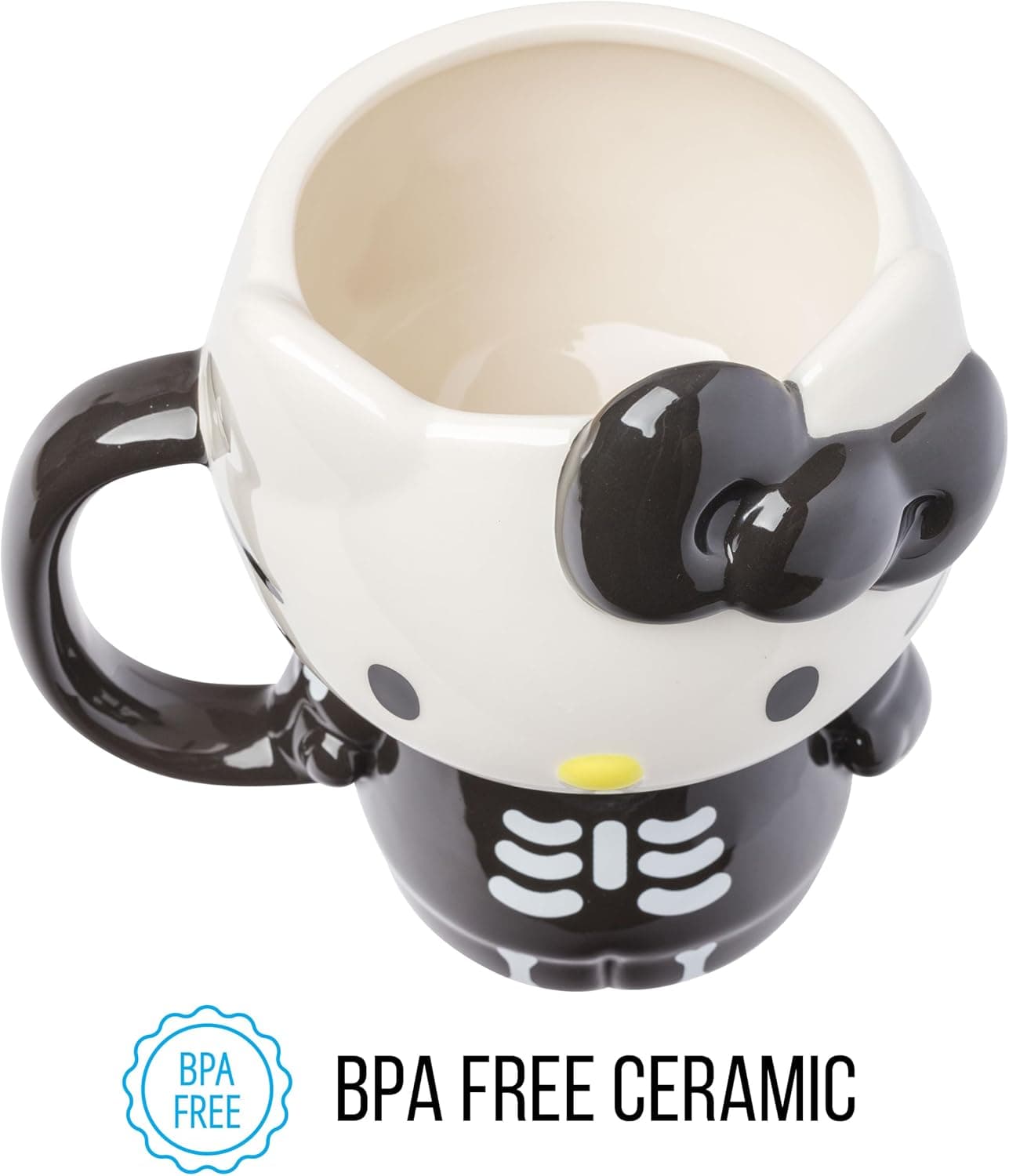 Silver Buffalo Sanrio Hello Kitty 万圣节骷髅服装陶瓷3D雕刻杯，20盎司 - Image 7