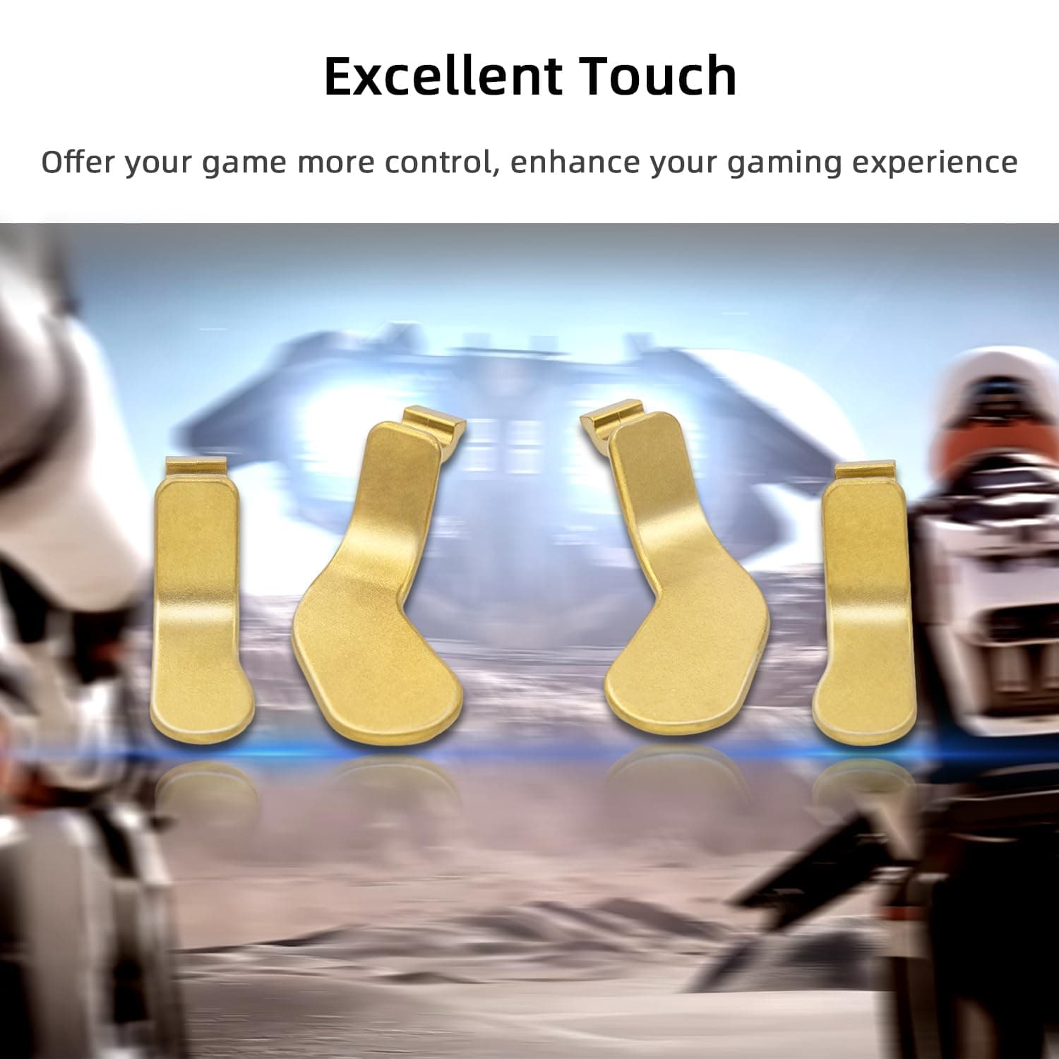 Mcbazel Metal Stainless Steel Paddles Trigger for Xbox Elite/Elite 2, Replacement Parts Accessories Kits Metal Paddles Compatible with Xbox Elite/Elite 2 Controller - 4 Pcs (Gold) - Image 7