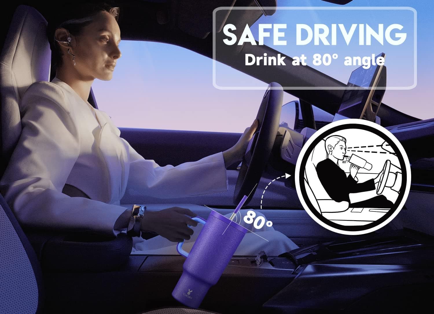 Meoky 40oz Tumbler with Handle, Leak-proof Lid and Straw, Insulated Coffee Mug Stainless Steel Travel Mug, Keeps Cold for 34 Hours or Hot for 10 Hours (Offshore) Offshore 40 Ounces - Image 7