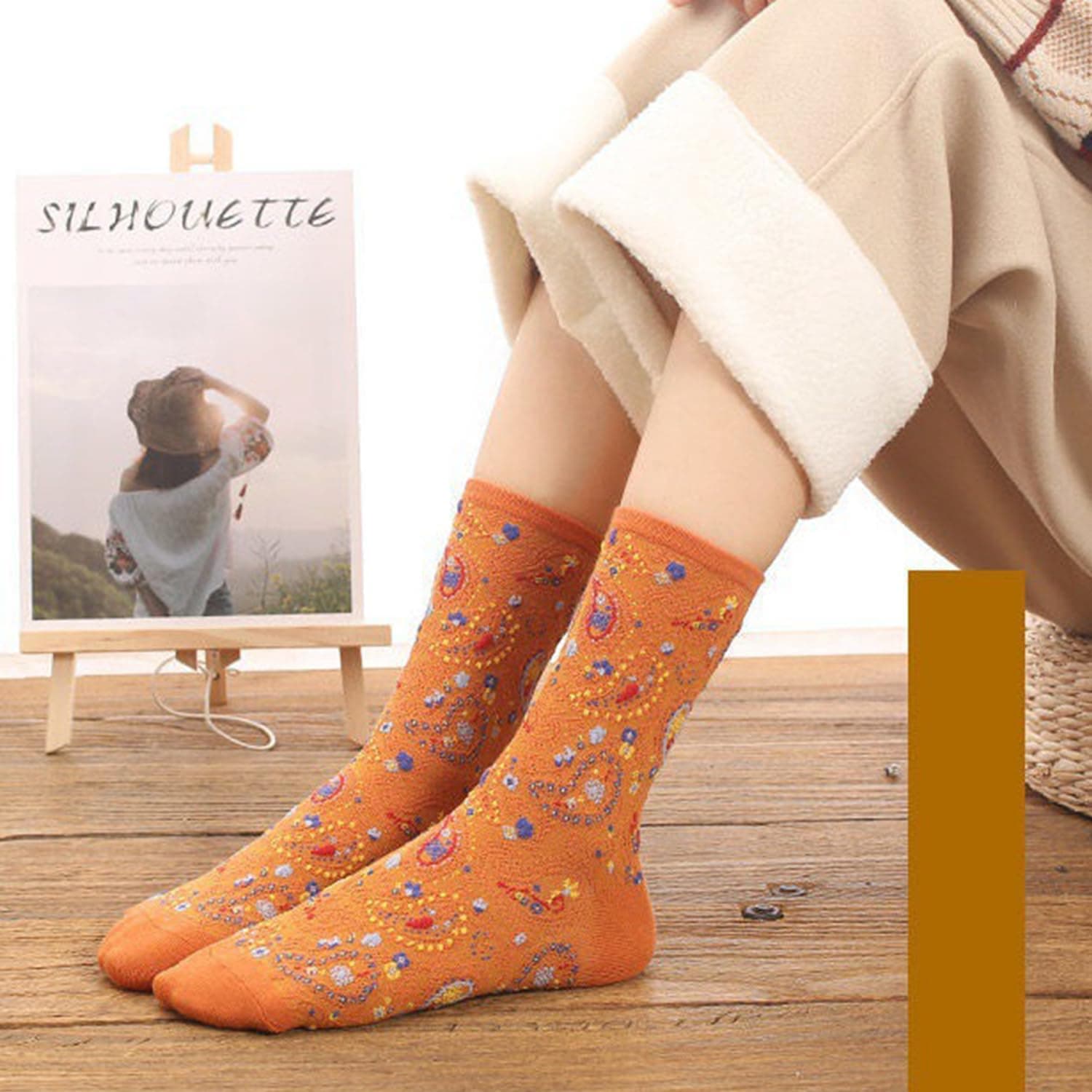 Benefeet Sox Cute Patterned Crew Socks for Women Girls Fun Novelty Graphic Design Casual Cotton Dress Socks One Size 5 Pair-paisley - Image 6