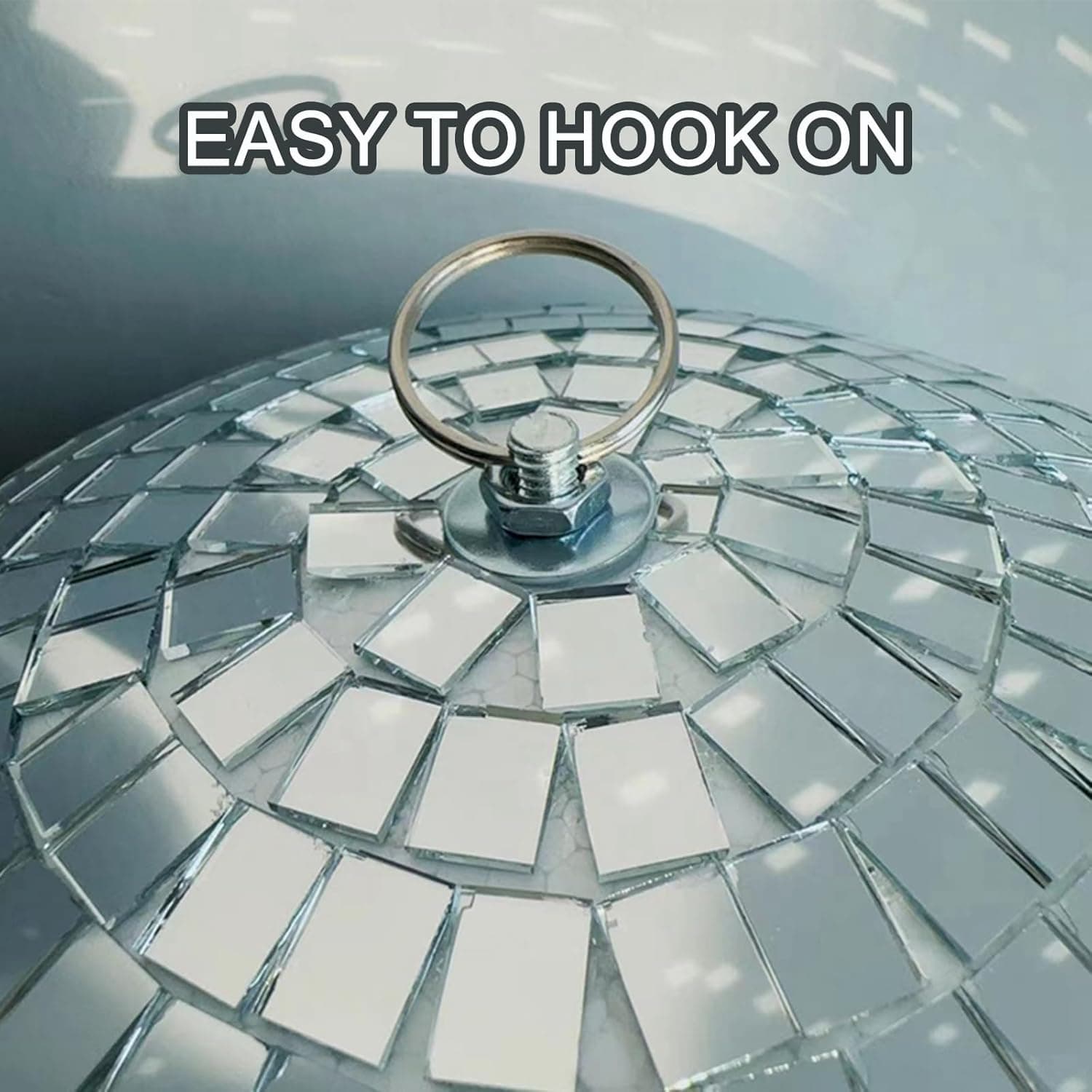 Alytimes Mirror Disco Ball - 8-Inch Cool and Fun Silver Hanging Party Disco Ball –Big Party Decorations, Party Design - Image 3