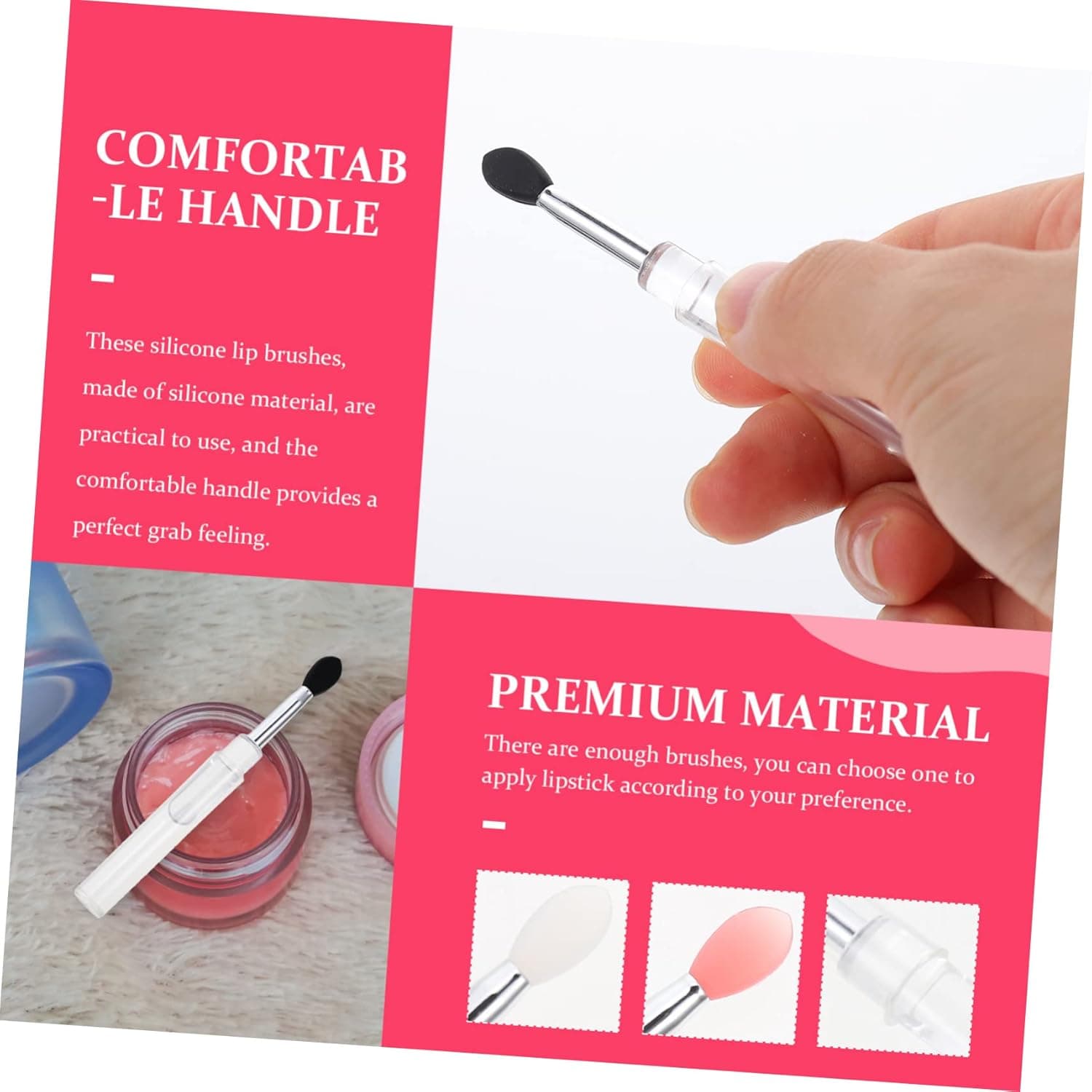 12pcs Silicone Facial Brush Bulk Makeup Brushes for Eyeshadow Non-stick Applicator Sponge 6.5x0.8cmx2pcs Blackx2pcs - Image 8