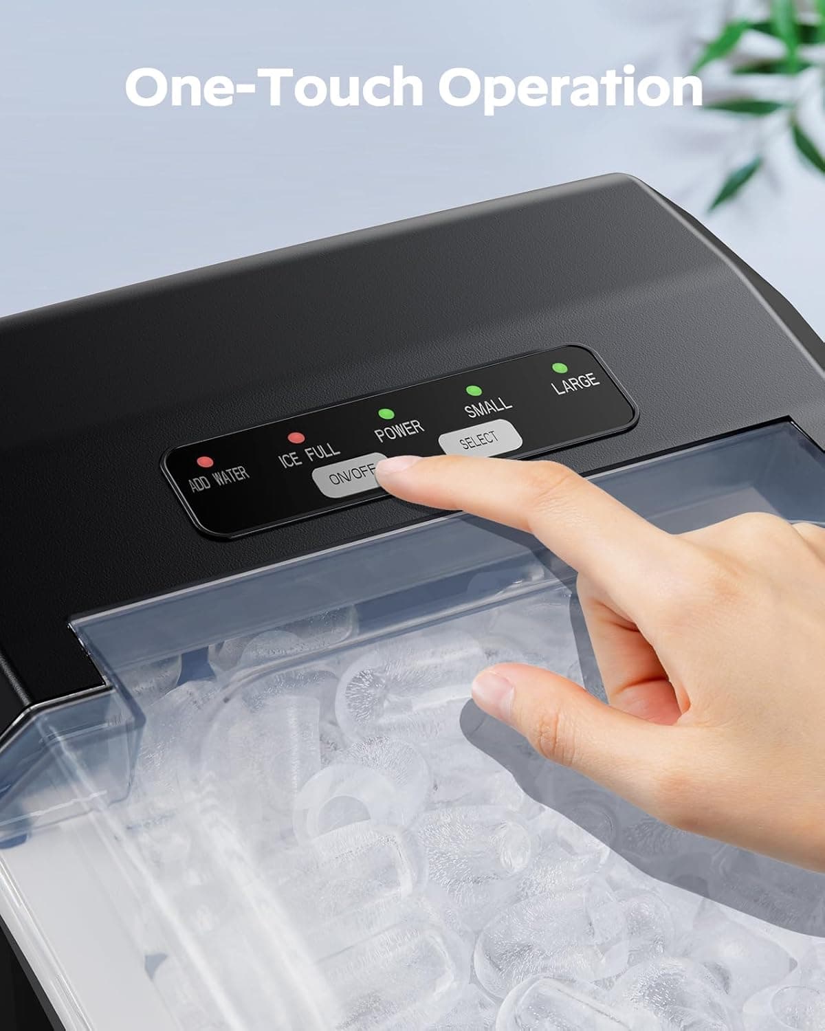 Ice Maker Countertop, 9 Cubes Ready in 6 Mins, 26 lbs per Day, Ice Machine with 2 Ice Sizes and Self-Cleaning, Portable Ice Maker with Handle for Home, Kitchen, Camping, RV, Office, Black - Image 4