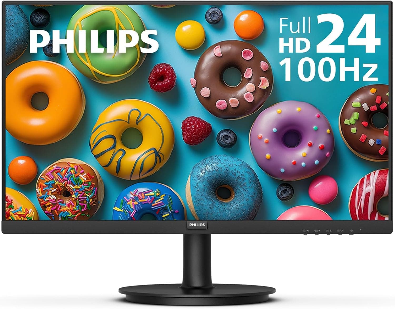 Philips New 24 inch Frameless Full HD (1920 x 1080) 100Hz Monitor, VESA, HDMI x1, VGA Port x1, Eye Care, 4 Year Advance Replacement Warranty, 241V8LB, Black 24" FHD VA Panel 100Hz - Image 2