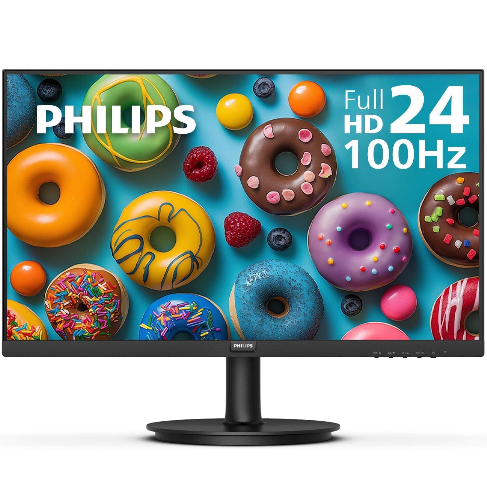 Philips New 24 inch Frameless Full HD (1920 x 1080) 100Hz Monitor, VESA, HDMI x1, VGA Port x1, Eye Care, 4 Year Advance Replacement Warranty, 241V8LB, Black 24" FHD VA Panel 100Hz