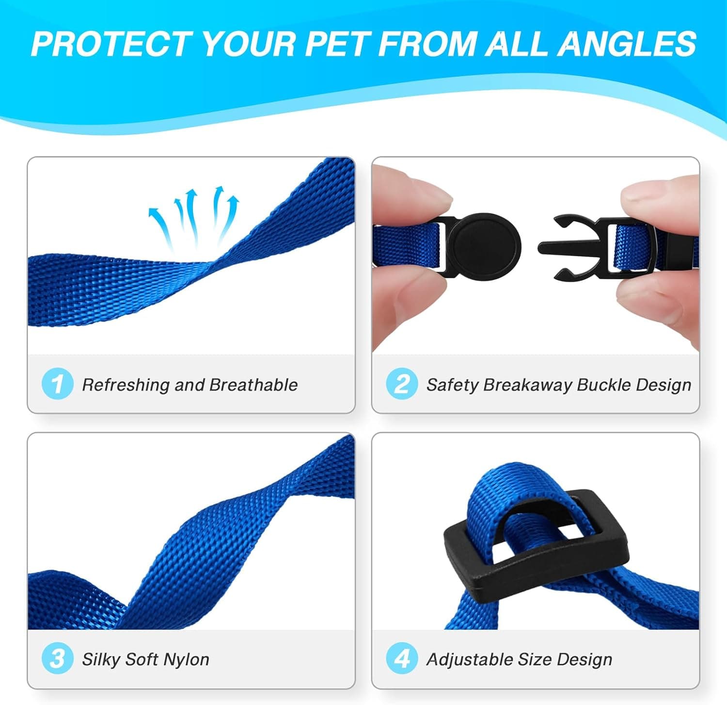 18 Pcs Breakaway Pet Collars,Safety Buckle for Puppy Collars and Kitten Collar,Nylon,Mixed Colors,Adjustable,Ideal for Girl Boy Pet Supplies,Stuff,Accessories(M) M(9''-12'') - Image 4