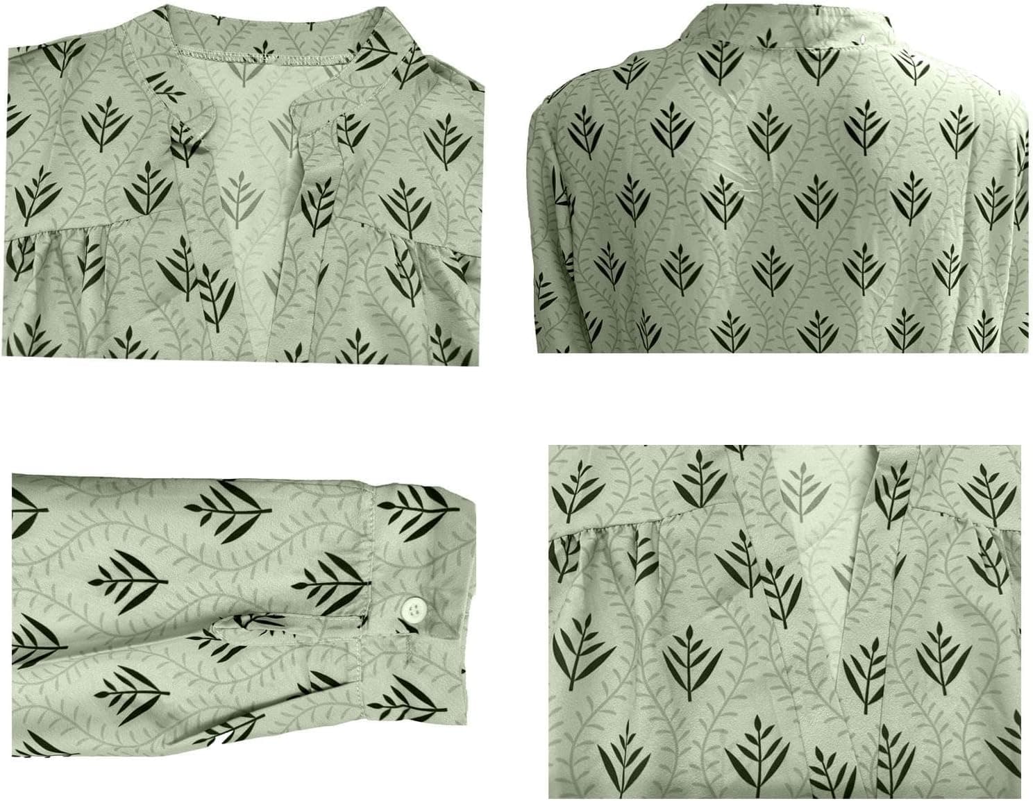 Boho Maxi Dress for Women 2025 Trendy Long Sleeve Floral Dress Tiered Flowy Dress Loose Spring Long Dresses Green Medium - Image 6