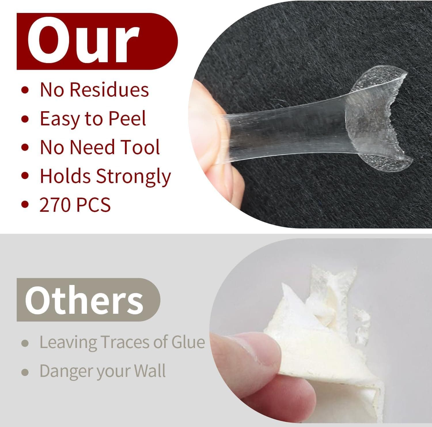 Focusound 52 Paquete de Paneles Acústicos de Espuma 1" x 12" x 12" Paneles de Espuma Aislantes de Sonido Paneles en Cuña para Oficina en Casa Estudio de Grabación con 300PCS Adhesivo Doble Cara - Image 2