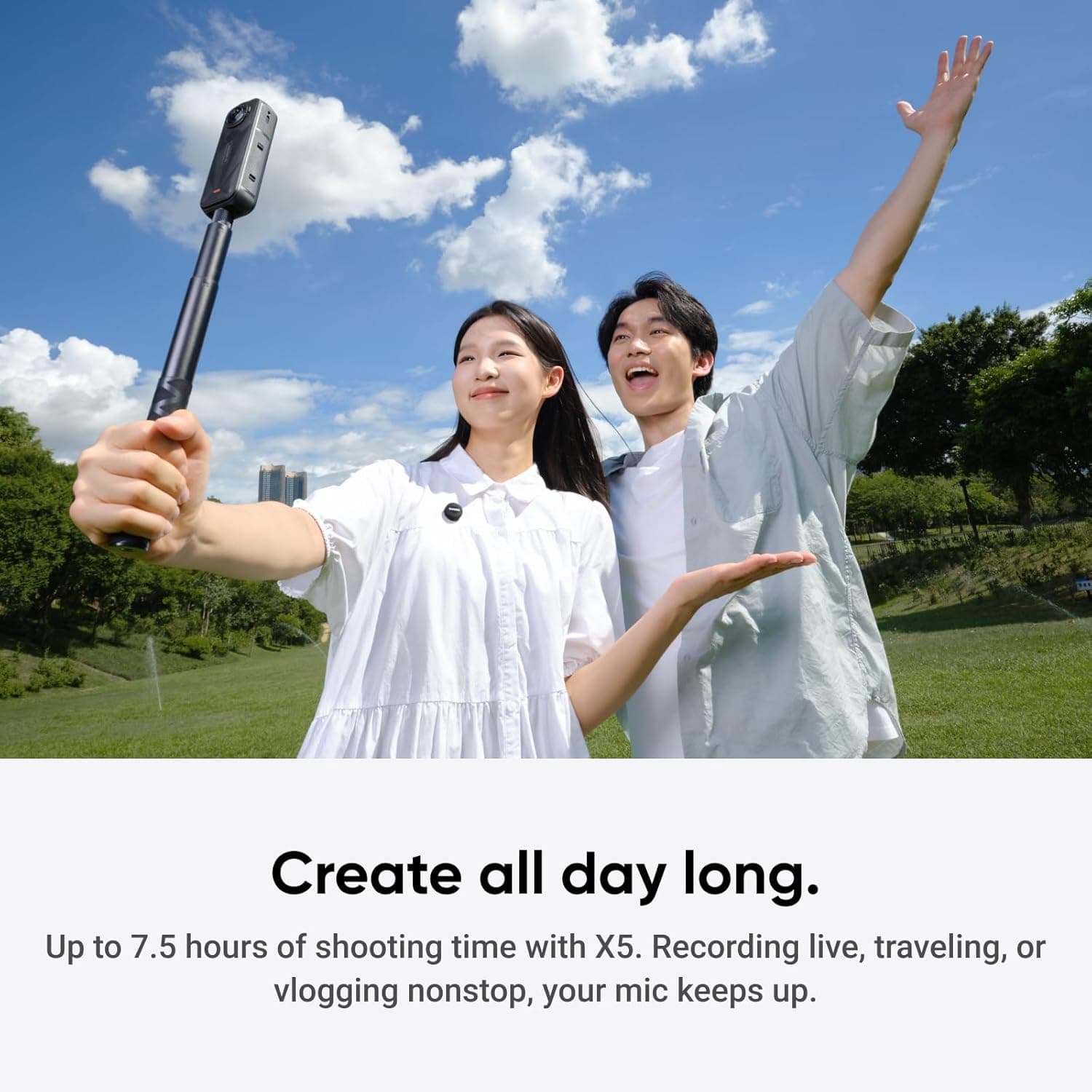 Transmisor Insta360 Mic Air, 7.9g Ultraligero, Micrófono Inalámbrico, Cancelación de Ruido, Vlog, Streaming, Compatible con X5/X4/X4 Air/Ace Pro 2/GO Ultra - Image 7