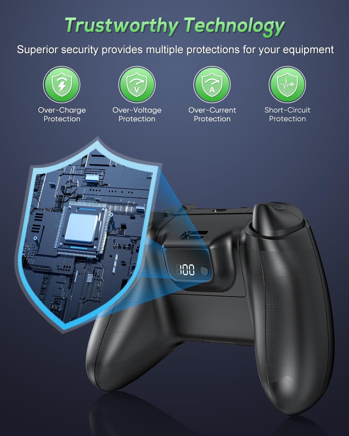 YUANHOT Paquete de Baterías Recargables para Xbox Series X/S, Pantalla LED 2 Paquete 5180mWh Carga Rápida para el Controlador de Xbox, Kit de Juego y Carga para Accesorios de Xbox Series X/S Negro - Image 6