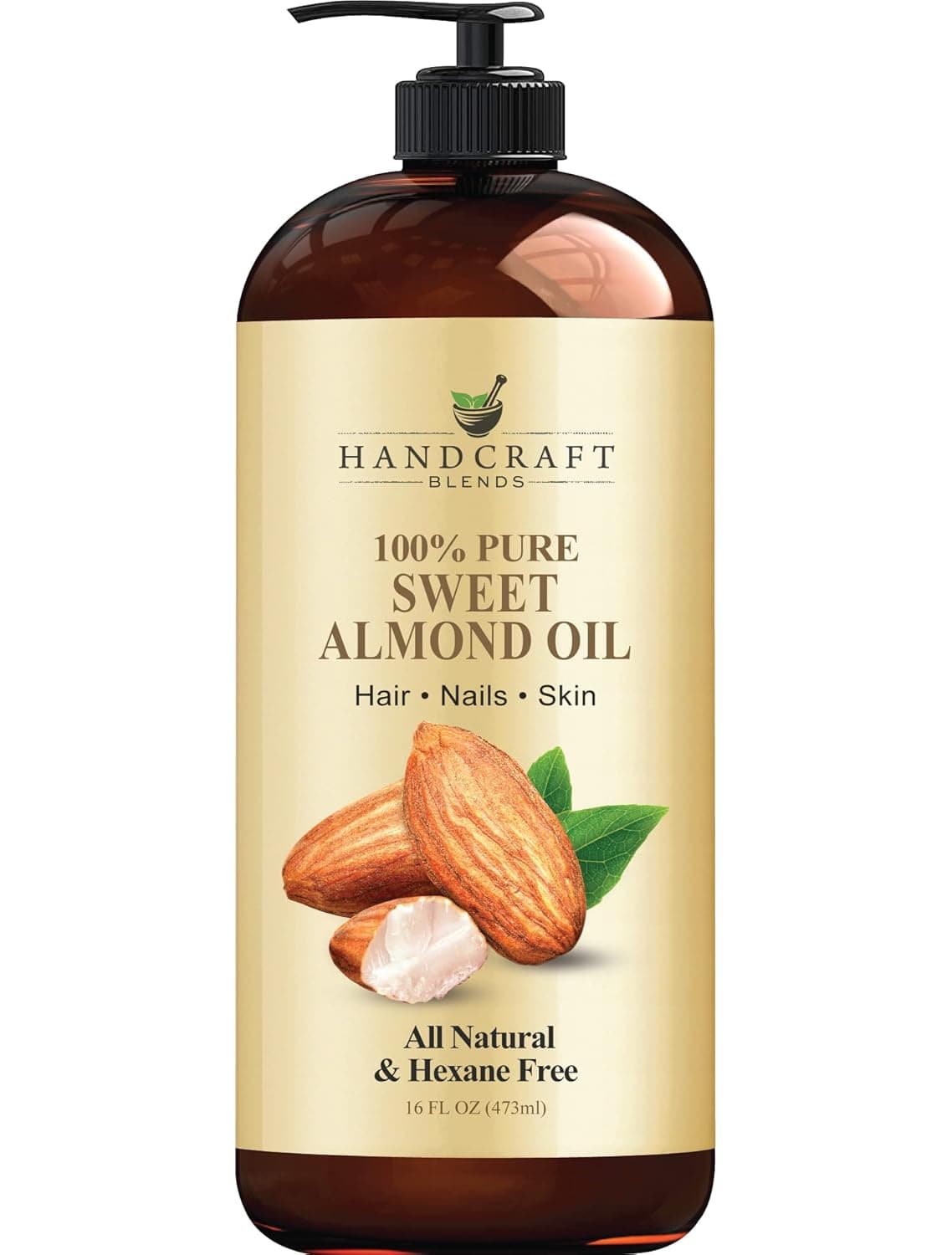 Handcraft Blends Sweet Almond Oil - 16 Fl Oz - 100% Pure and Natural - Premium Grade Carrier Oil for Skin and Hair - Hair and Body - Massage - Hexane-Free Sweet Almond 16 Fl Oz (Pack of 1) - Image 2