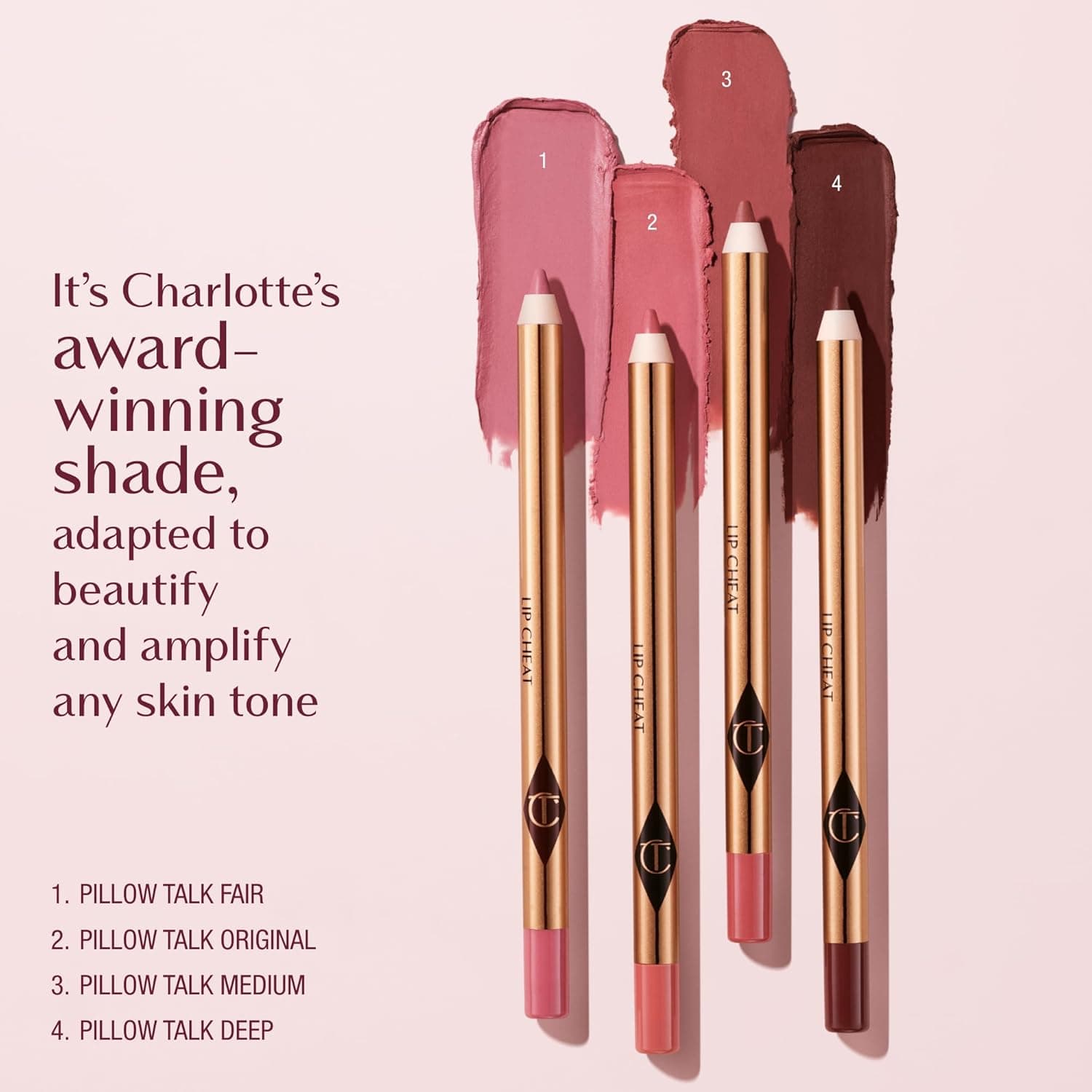 Charlotte Tilbury Lip Cheat Lip Liner Pencil - Gives Lips a Fuller-Looking, Defined Pout - Enriched with Jojoba Oil & Hyaluronic Acid - Waterproof, Smudge-Proof & Transfer-Proof Pillow Talk Fair - cool-toned pink - Image 8