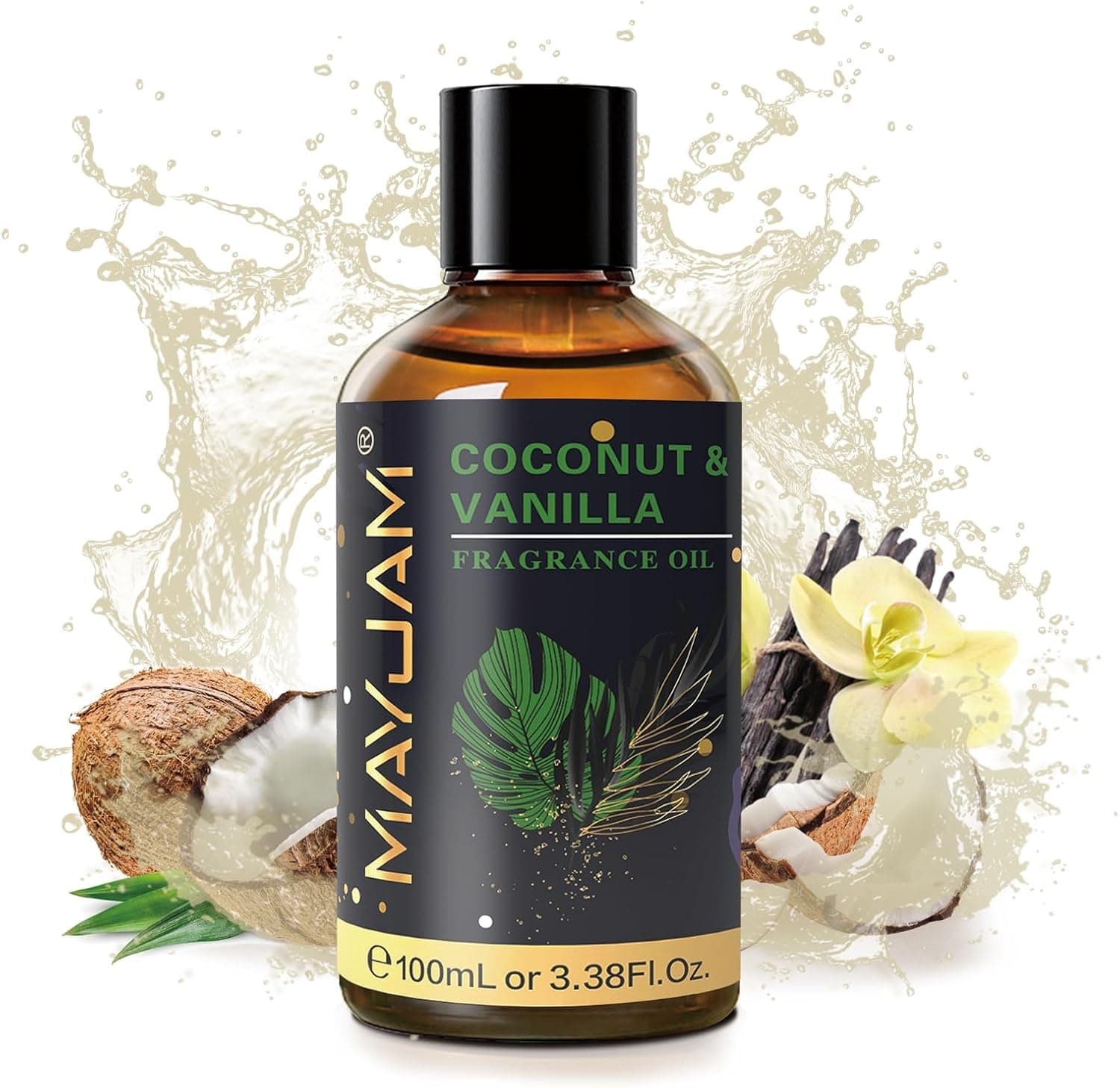 MAYJAM 100ML/3.38FL.OZ Aceites Aromáticos de Coco y Vainilla con Cuentagotas de Vidrio, Aceites Esenciales para Difusores para el Hogar, Aceites Aromatizantes de Larga Duración para Hacer Jabones y Velas Coco y Vainilla 3.38 Fl Oz (Paquete de 1) - Image 9