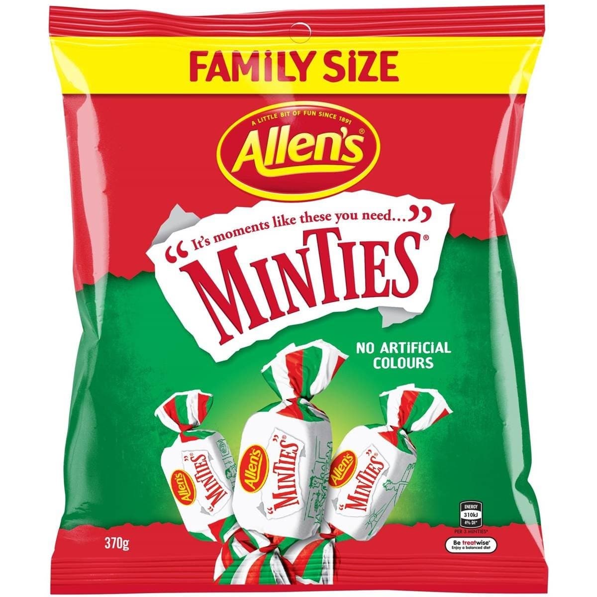 Allen's Minties 370g Family Size (Made in Australia) - Image 2