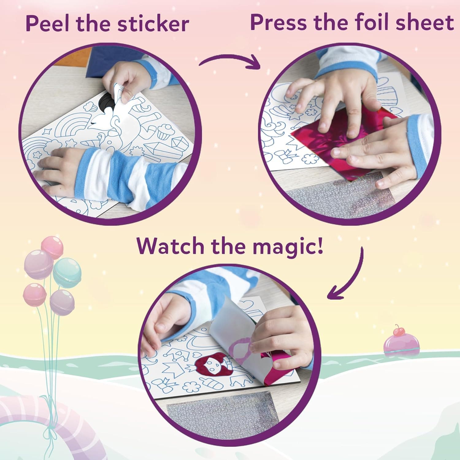 Skillmatics Foil Fun - Unicorns & Princesses, No Mess Art for Kids, Craft Kits & Christmas Fun Supplies, DIY Creative Activity, Travel Toys, Gifts for Ages 4, 5, 6, 7, 8, 9 1. Unicorns & Princesses - Image 7