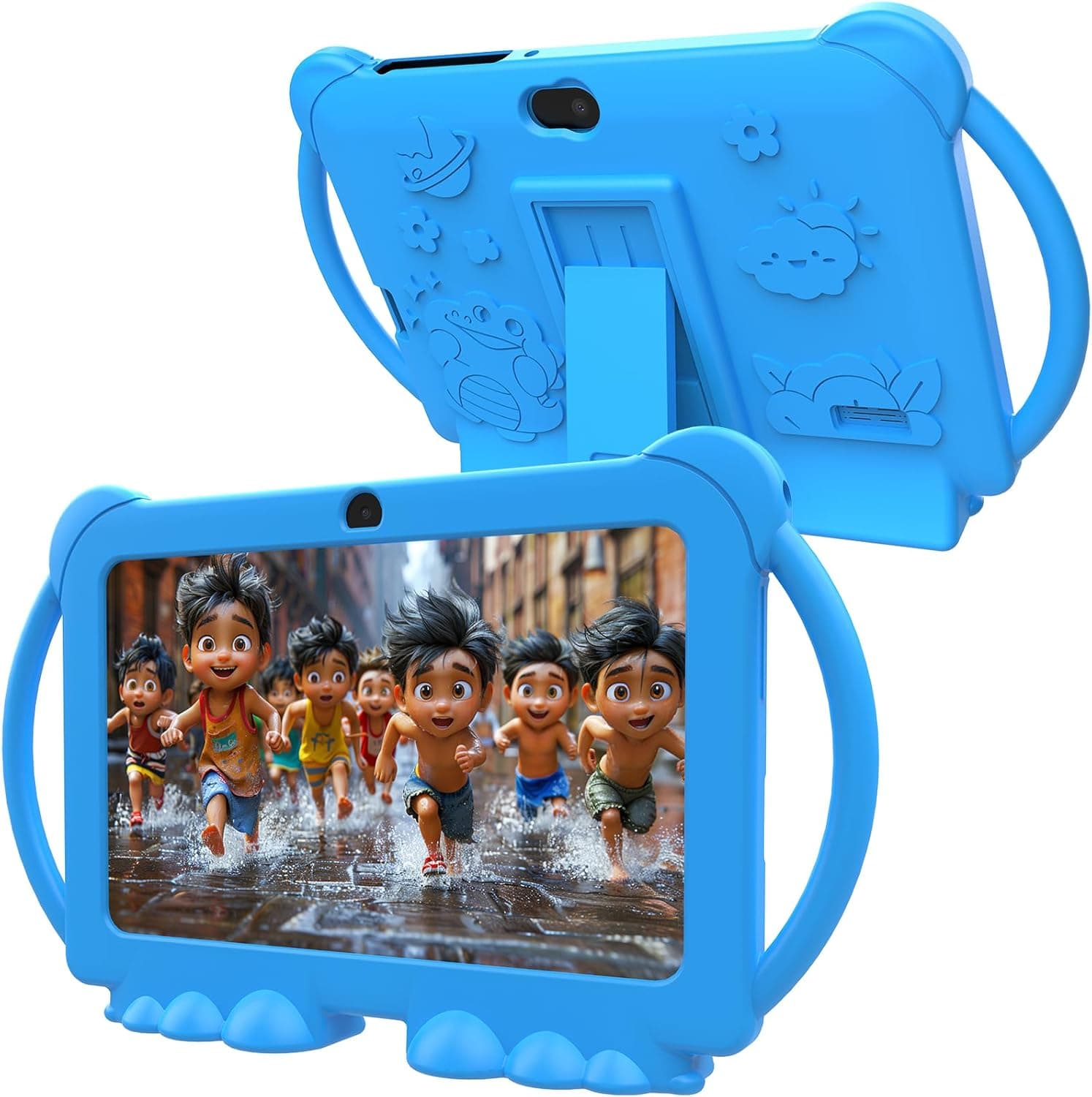 Kids Tablet 7 inch Android 12.0 for Toddler, 4GB RAM 32GB ROM Bluetooth IPS Screen Parental Control Dual Camera Shockproof Case for Educational Games, (Blue) - Image 2