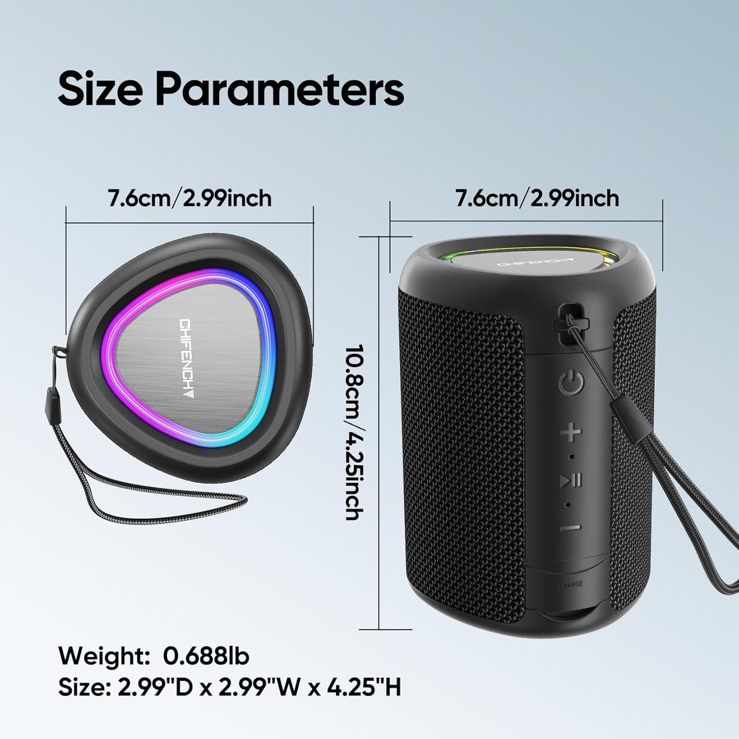 Portable Bluetooth Speaker Valentines Gifts For Him: Powerful Crystal Clear Sound/Romantic Light/IPX5 Waterproof/All Day Playtime/BT 5.3/TWS Paring,Small Wireless Speaker for Outdoor|Travel|Date Night Black - Image 9