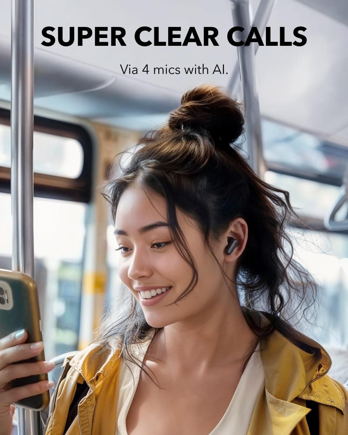 Soundcore P30i de Anker Auriculares Inalámbricos con Cancelación de Ruido, Cancelación de Ruido Fuerte e Inteligente, Graves Potentes, 45H de Tiempo de Reproducción, Estuche 2-en-1 y Soporte para Teléfono, IP54, Auriculares Inalámbricos, Bluetooth 5.4 (Negro) - Image 6