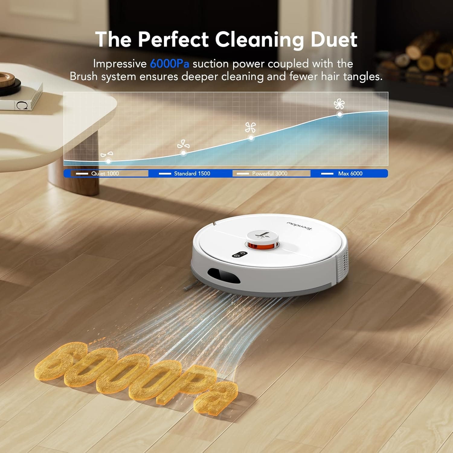 Teendow D20S Max+ Robot Vacuum and Mop, 8000Pa Suction for Pet Hair, with Self-Emptying Dock and Pet Grooming Parts, 10 Weeks Hands-Free Cleaning, PreciSense LiDAR Navigation, App & Voice Control White - Image 6