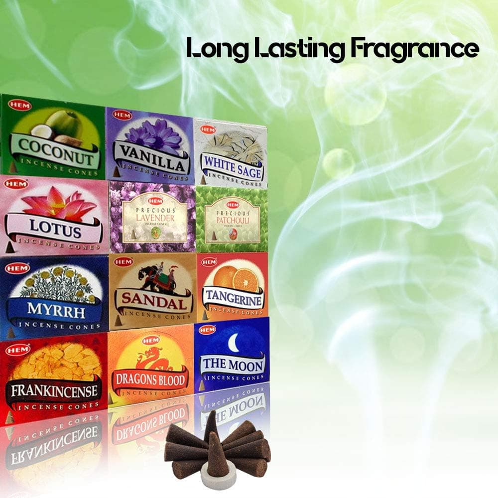 HEM Assorted Incense Cones – Pack of 12 Scents (10 Cones Each, 120 Total) – Natural Aromatherapy Fragrance for Meditation, Relaxation, Yoga, and Home Use - Image 6