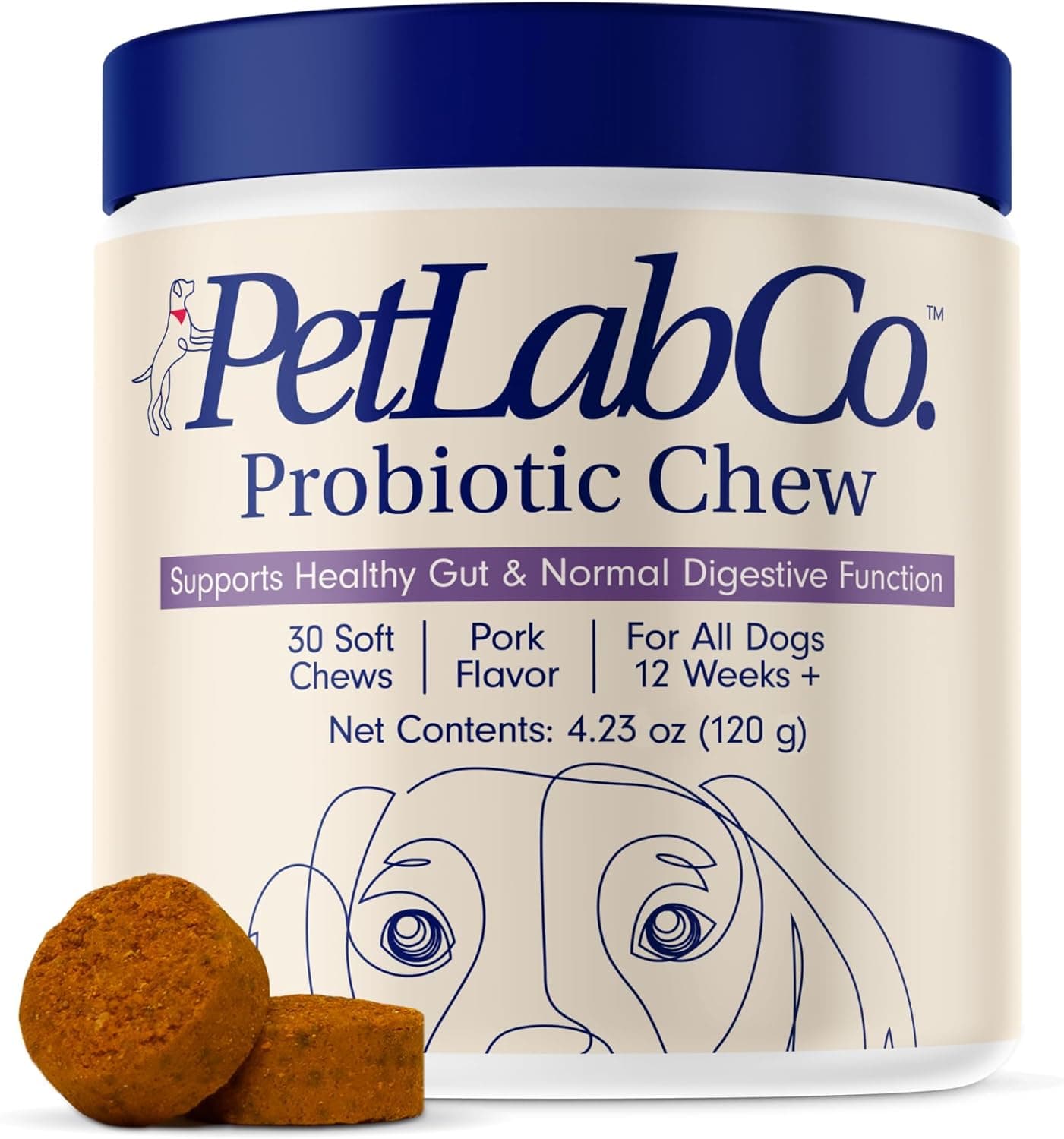 PetLab Co. Probiotics for Dogs, Support Gut Health, Occasional Diarrhea, Digestive Health & Seasonal Allergies - Pork Flavor - 30 Soft Chews - Packaging May Vary Pork Single Pack - Image 2