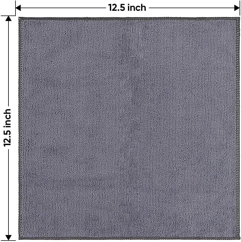 HOMEXCEL Microfiber Cleaning Cloth 12 Pack, 12.5 x 12.5 inch Microfiber Towels for Cars, Ultra Absorbent Washing Cloth, Lint Free Streak Free Cleaning Rags for Car, Kitchen, and Window (Grey) Grey 12.5 x 12.5 Inch 12 - Image 7
