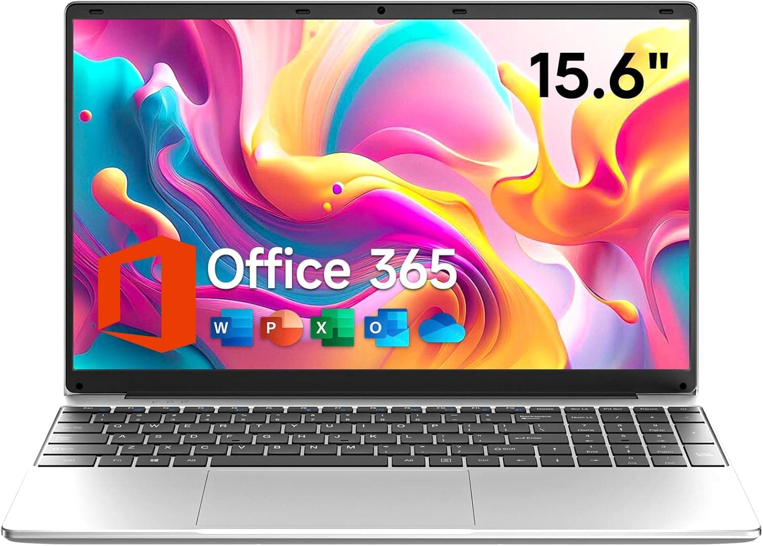 15.6 Inch Laptop with Office 365, 4GB RAM, 128GB Storage Expandable 1TB, 5205U Processor, HD Display, Windows 11 Laptops Computer, Wi-Fi 5, BT4.2, Numpad, Type-C, for Business and Students. 4GB DDR4 128GB SSD 1.9GHz Celeron 5205U - Image 2