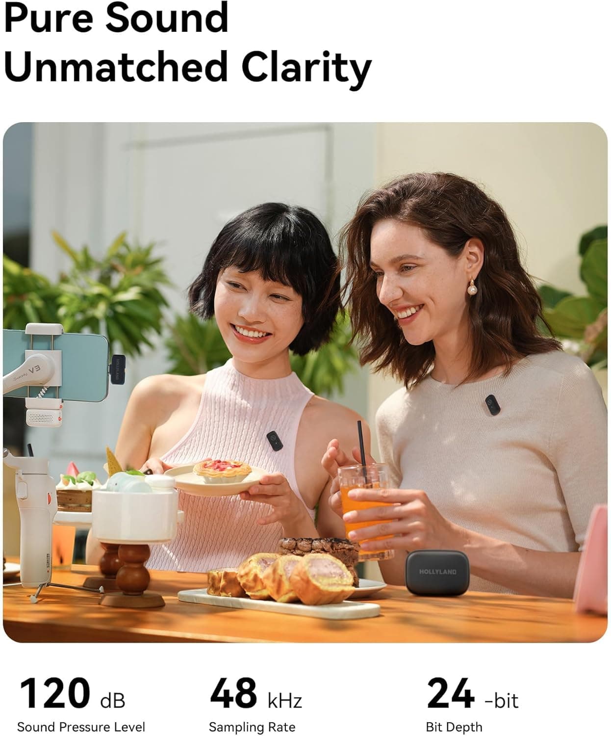 Hollyland Lark A1 Micrófono Inalámbrico para iPhone 17/16/15 y Android, 48kHz/24-bit, Cancelación de Ruido Inteligente de 3 Niveles, Magnético - Image 3